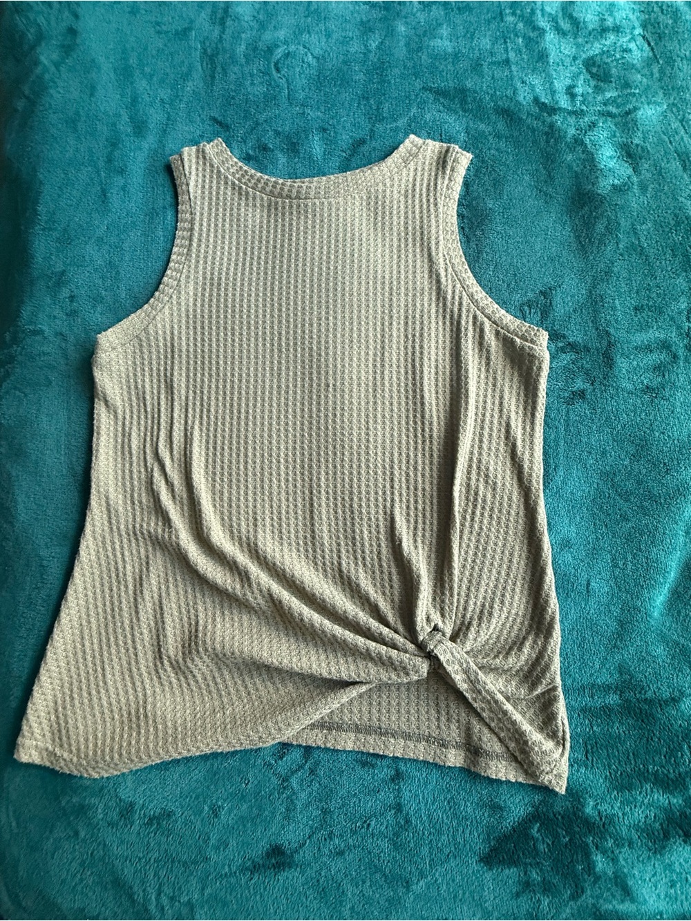 Women’s Sleeveless Knot-Front Tank Top — Dark Beige